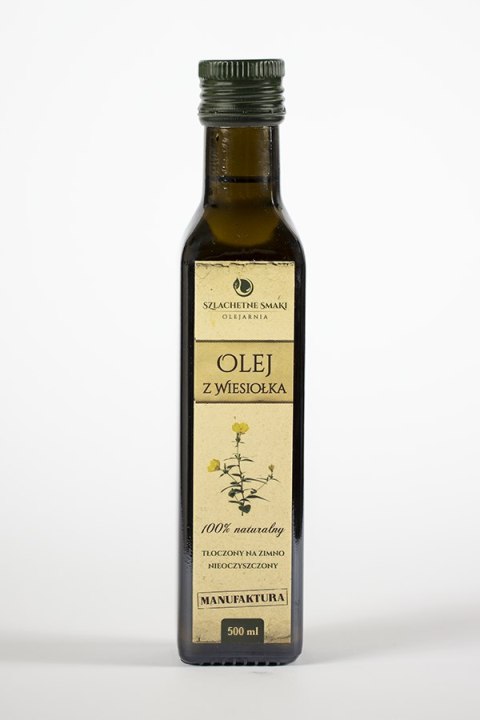 Olej z wiesiołka tłoczony na zimno, niefiltrowany 500ml Olej z wiesiołka tłoczony na zimno, niefiltrowany 500ml